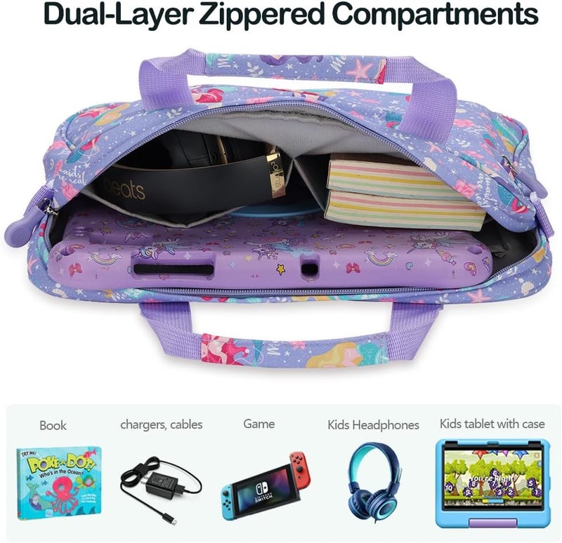 FunnyWin Kids Tablet Bag for Boy Girl Toddler Carrying Tablet Sleeve Carrying with Handle Shoulder Strap 13 inch - Image 3